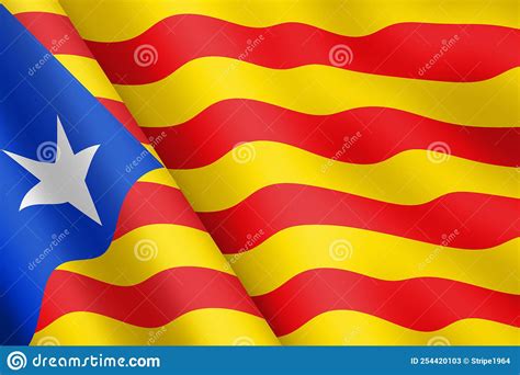 Catalonia Independence Flag 3d Illustration Wind Ripple Stock Illustration - Illustration of ...