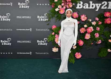 Lori Harvey Wears Off-White Balaclava Gown at Baby2Baby Gala | POPSUGAR Fashion