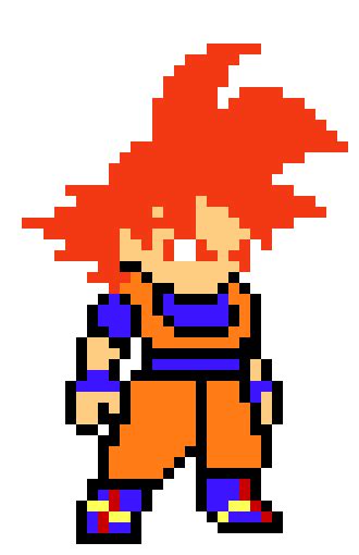 8 Bit Goku super saiyan god | Pixel Art Maker