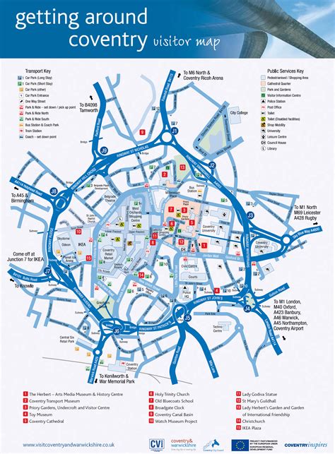 Coventry Tourist Map - Coventry England UK • mappery