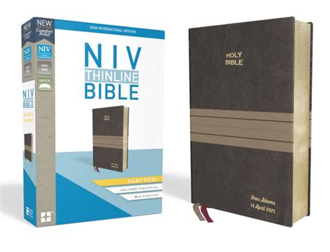 Personalized NIV, Thinline Bible, Giant Print - Custom Name Imprint Engraved