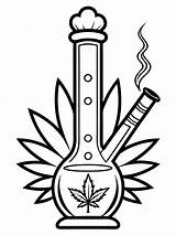 Cannabis Bong coloring Book pages For Children And Adults With Vector  sketch template