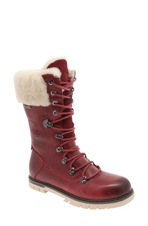 Women's Royal Canadian Sherbrooke Genuine Shearling Cuff Waterproof Boot, Size 11 M - Grey in ...