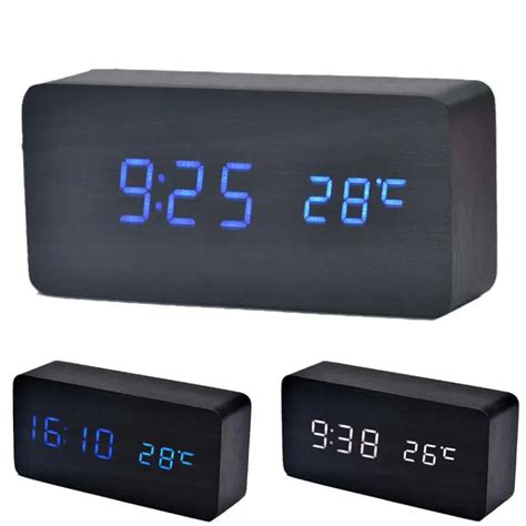 Temperature Sounds Control LED electronic desktop Digital Alarm Clock ...