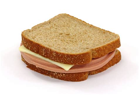 Bologna And Cheese Sandwich On White Stock Photo - Image: 19747890