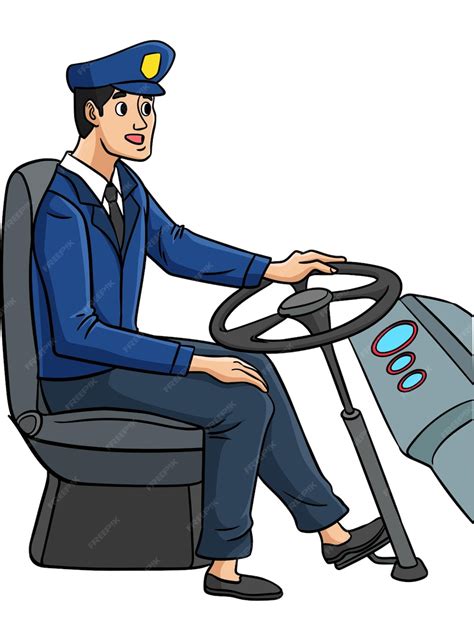 Premium Vector | Bus driver cartoon colored clipart illustration