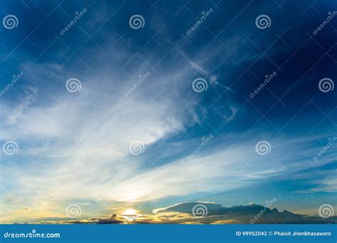 Dark Blue Sunset or Sunrise Sky with Sunlight Stock Photo - Image of dark, outdoor: 99952042