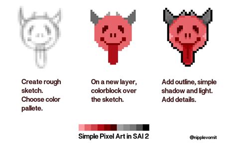 Simple Pixel Art Tutorial nipvom - Illustrations ART street