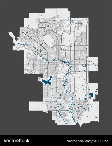 Detailed map calgary city cityscape royalty Vector Image