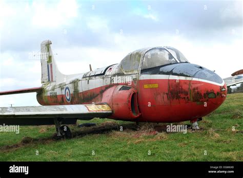 Aging old Jet Provost RAF basi jet trainer from 1960's now rotting in a ...