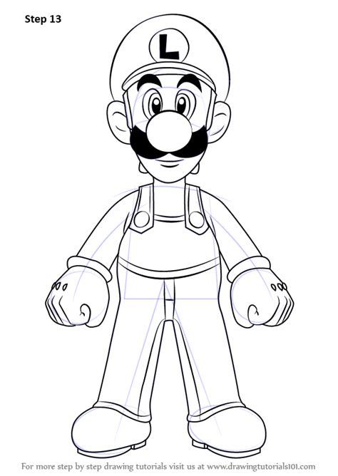 Learn How to Draw Luigi from Super Mario (Super Mario) Step by Step : Drawing Tutorials | Mario ...