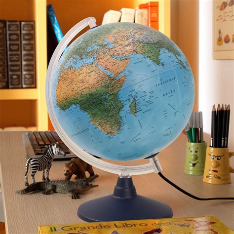 GLOBO MAPPAMONDO LUMINOSO GEOGRAFICO ELITE 30 CM NOVARICO ARREDO CAMERA ...