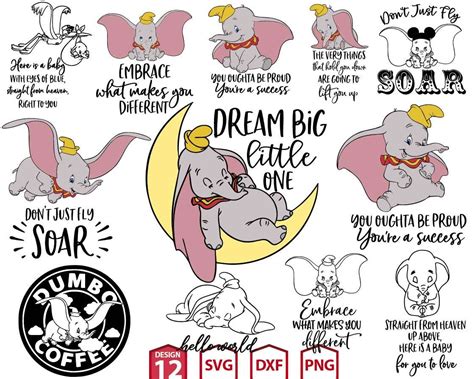 Dumbo quotes Svg Bundle, Dumbo Svg Bundle, UPP760 | UPPLOP Graphics Resources