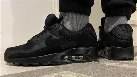 Nike Air Max 90 All Black On Feet