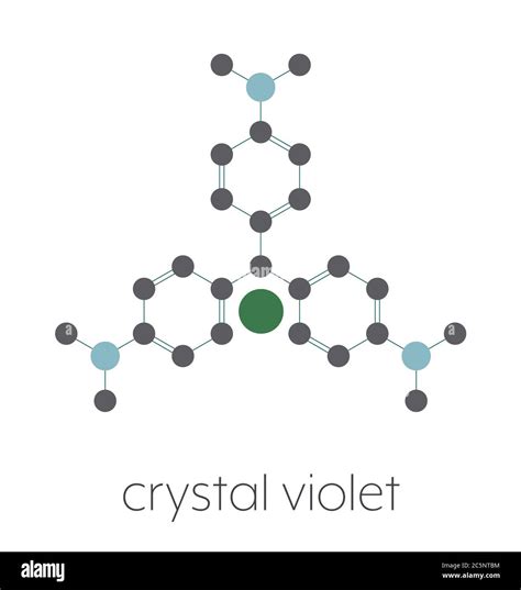 Crystal violet (gentian violet) molecule. Dye molecule used in Gram ...