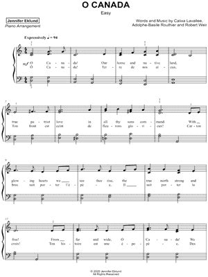 "O Canada" Sheet Music - 19 Arrangements Available Instantly - Musicnotes