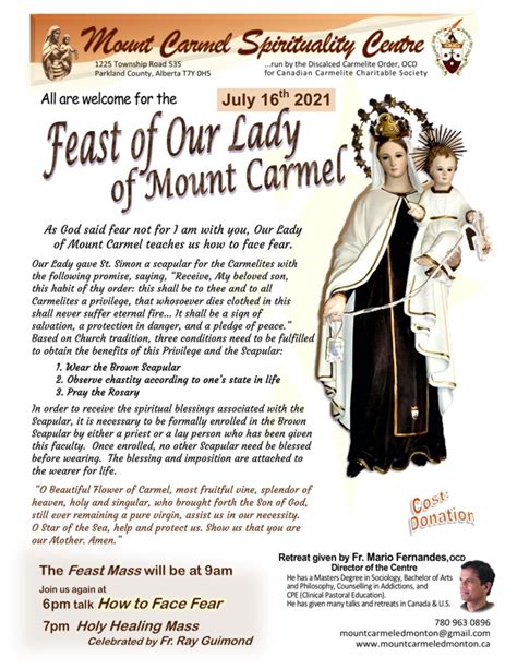 Feast of Our Lady of Mt. Carmel - July 16, 2021 » Mount Carmel Spirituality Centre