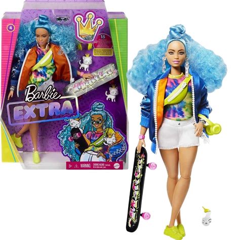 Barbie GRN30 Barbie Extra Doll with Blue Hair and Skateboard. – Pierre Stationery