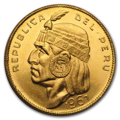 Buy 1967 Peru Gold 50 Soles Indian Head BU | APMEX