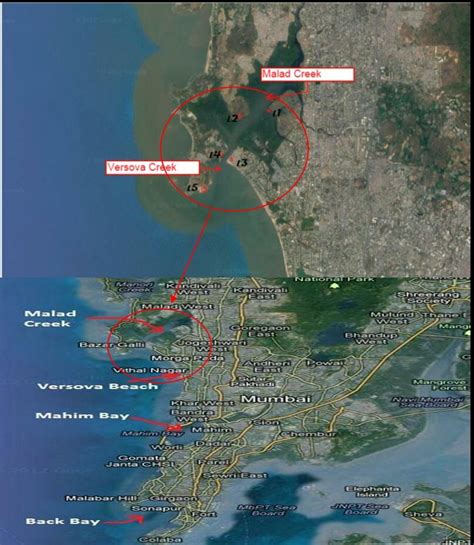 Geographical map indicating the different sampling stations of Malad ...