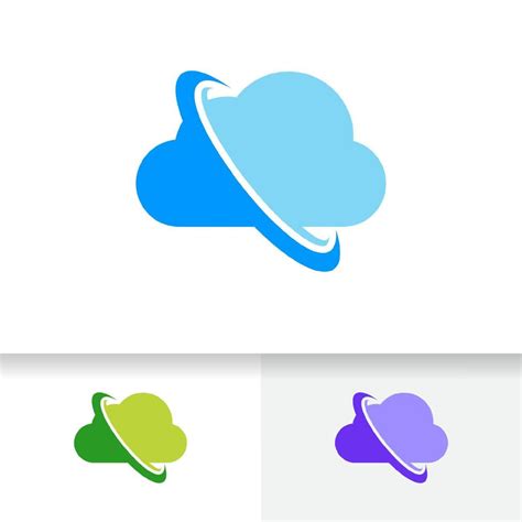 Cloud logo design template. Cloud data server icon logo template ...