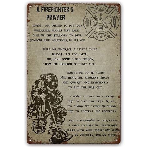 Firefighter Prayer Poster