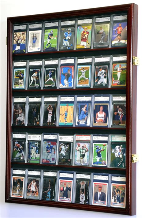 35 Graded/Slabbed Sports Card Display Case Wall Mount Cabinet ...