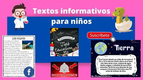 LOS TEXTOS INFORMATIVOS PARA NIÑOS - YouTube