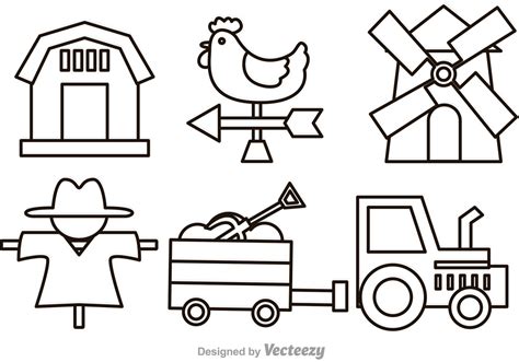 Vector Farm Outline Icons - Download Free Vector Art, Stock Graphics & Images