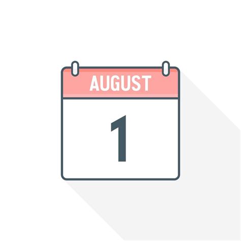 1st August calendar icon. August 1 calendar Date Month icon vector ...