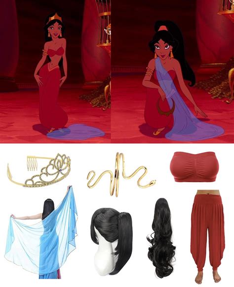 Disney Princess Princesa Jasmine Red Cosplay Costume ...