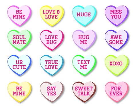 Conversation Hearts Svg Candy Heart Svg Candy Hearts With | Etsy