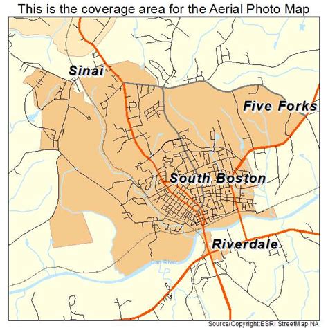 Aerial Photography Map of South Boston, VA Virginia