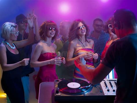 Party People Dancing in Disco or Club Stock Image - Image of lightshow ...