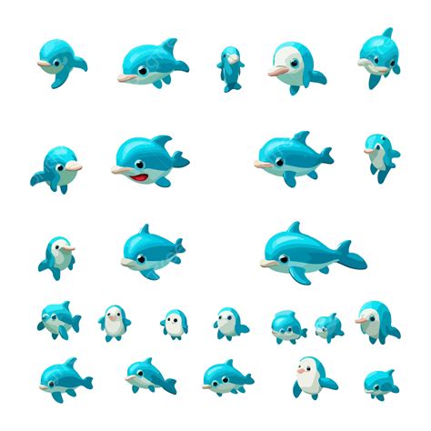 Super Cute Dolphin Stickers Vector, Dolphin Stickers, Animal Stickers, Sea Fish PNG and Vector ...