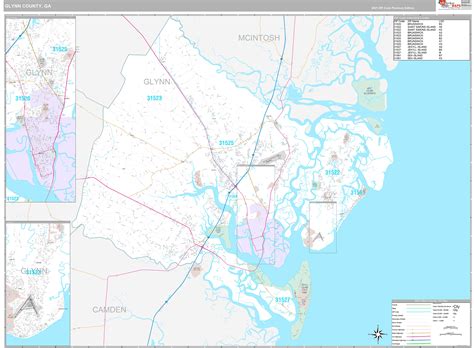 Glynn County, GA Wall Map Premium Style by MarketMAPS - MapSales.com