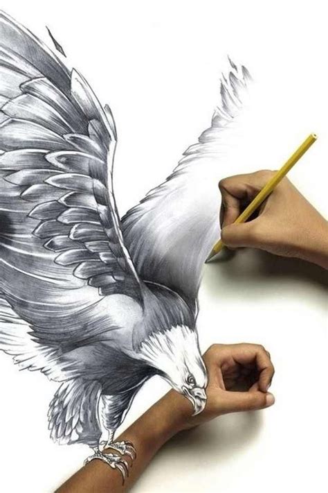 Eagle art Strength and power of eagle mounting real arm. Done with ...