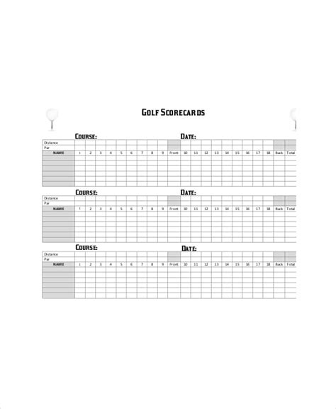 10+ Golf Scorecard Templates – Free Sample, Example Format Download ...