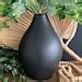 Large Hand Painted Matte Black Vase With Beaded Tassel Boho - Etsy