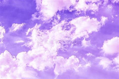 Light Violet Pink Sky Background. Beautiful Sky with White Clouds Stock ...