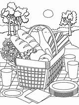 Picnic Coloring Page sketch template