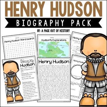 Henry Hudson Biography Unit Pack Research Project Famous Explorers