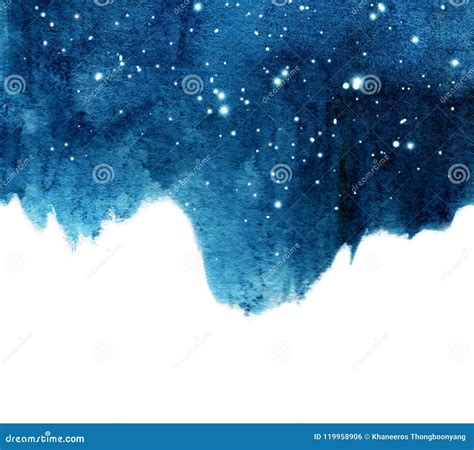 Watercolor Night Sky Background with Stars. Stock Illustration ...