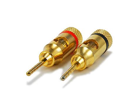 1 PAIR OF High-Quality Gold Plated Speaker Pin Plugs, Pin Screw Type - Monoprice.com