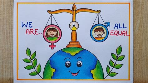 Women's Equality Day Poster drawing,26th Aug| Gender Equality drawing| Save Girl child drawing ...