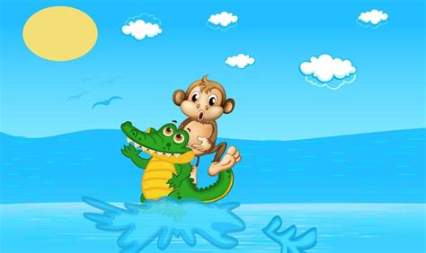 The Monkey and Crocodile Story in Simple English - A Panchatantra Tale