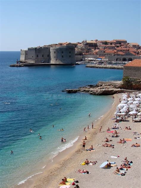 Banje beach Dubrovnik stock photo. Image of sunbathing - 5111832