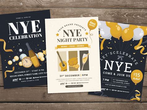 NYE Flyer Templates for Adobe Illustrator - Vector, Ai - BrandPacks
