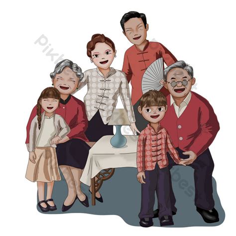 Cartoon Family Portrait Family Joy Png Transparent Background PNG ...