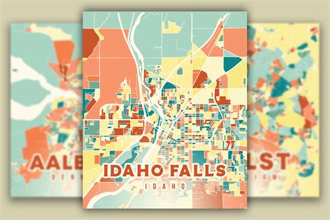 Idaho Falls Idaho Colorful Map Graphic by Poster Boutique · Creative ...